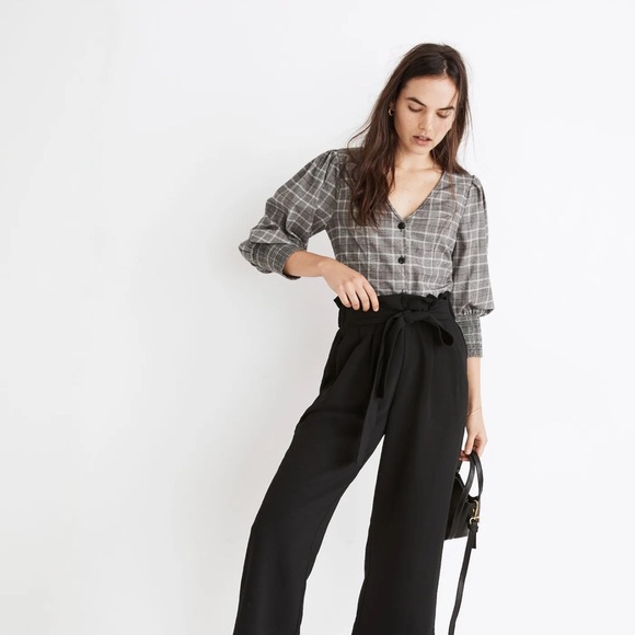 Madewell Tie-Waist Huston Pull-On Crop Pants - Picture 3 of 9
